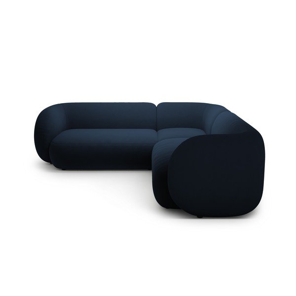 Divano angolare blu con rivestimento in velluto Kate – Micadoni -image-1