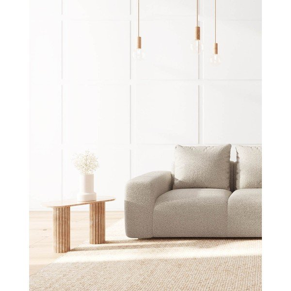 Divano in tessuto bouclé beige 287 cm Feiro - MESONICA-image-3