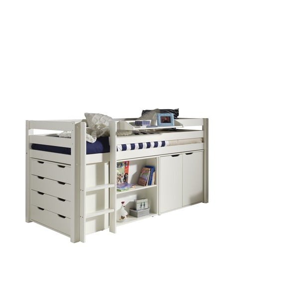 Letto rialzato in pino bianco 90x200 cm PINO - Vipack-image-2