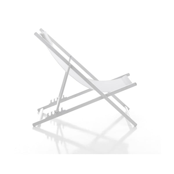 Sdraio da giardino pieghevole in metallo bianco Milos - Tomasucci-image-1