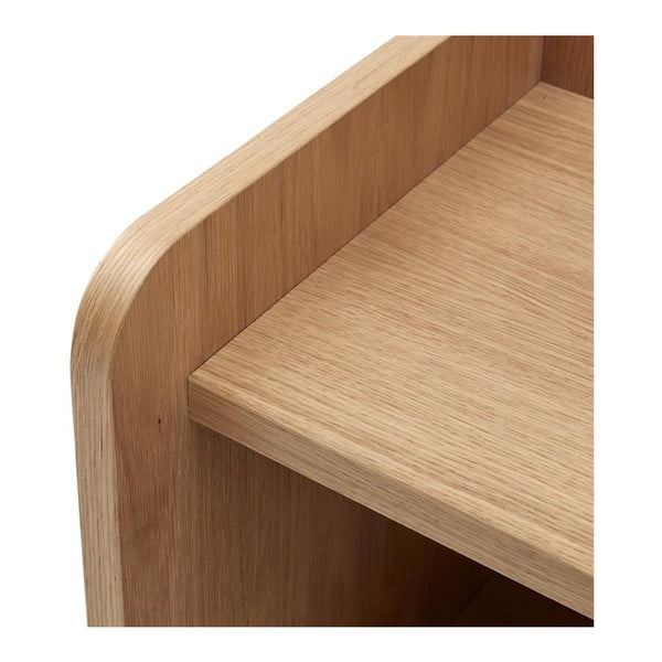 Comodino colore naturale in rovere con ripiani Wrap - Bonami Selection-image-4