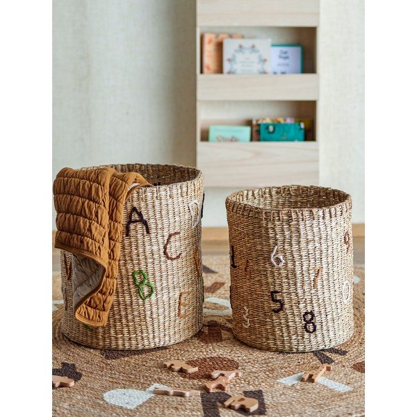 Cestini per bambini in seagrass di colore naturale in set di 2 pezzi ø 35x38 cm Dinne - Bloomingville Mini-image-3