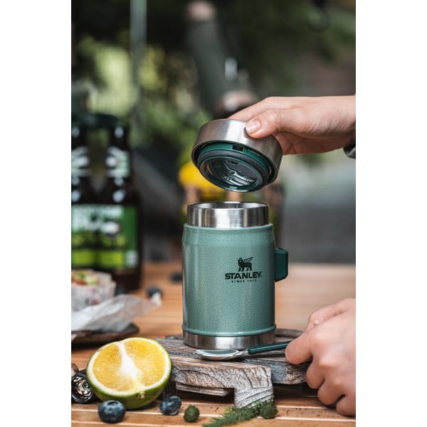 Borraccia termica verde in acciaio inox 400 ml Legendary Classic Hammer Tone Green – Stanley-image-1