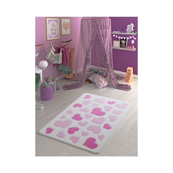 Tappeto per bambini Sweet Love Pink, 100 x 150 cm - Confetti-image-1