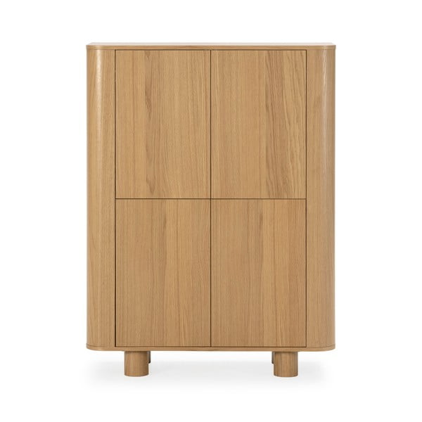Armadietto di colore naturale con effetto rovere 100x133x40 cm Padoc – MOME