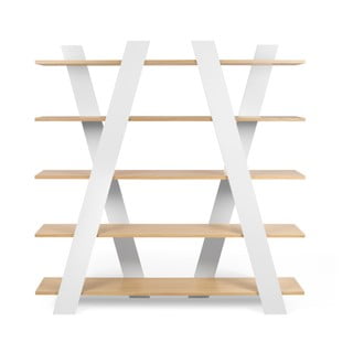 Libreria bianca in rovere 156x160 cm Wind - TemaHome