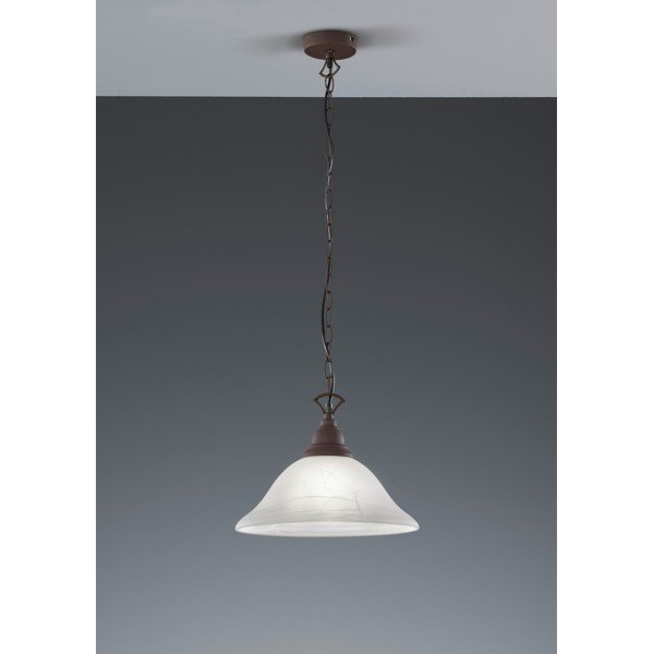 Lampadario grigio scuro in metallo con paralume in vetro ø 33,5 cm Country – Reality-image-1