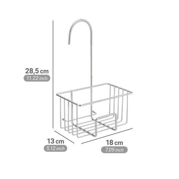 Mensola da bagno da appendere color argento lucido in acciaio inox Milito – Wenko-image-4