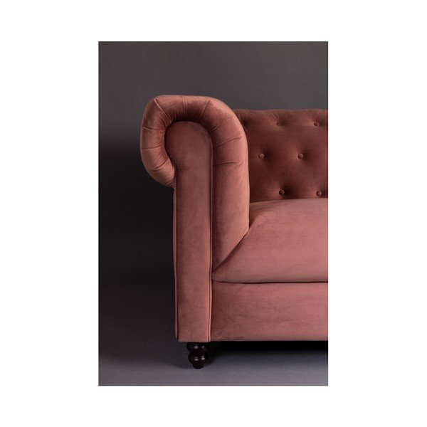 Divano in velluto rosa Forest Chester - Dutchbone-image-3
