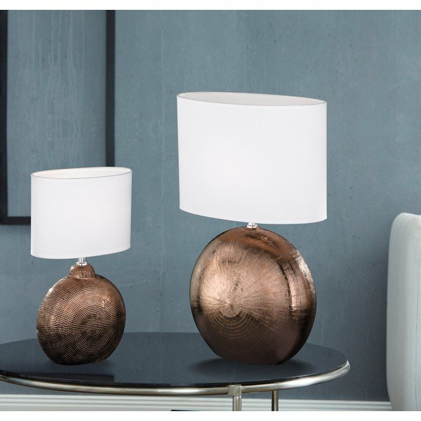 Lampada da tavolo bianco-marrone, altezza 36 cm Foro - Fischer & Honsel-image-1