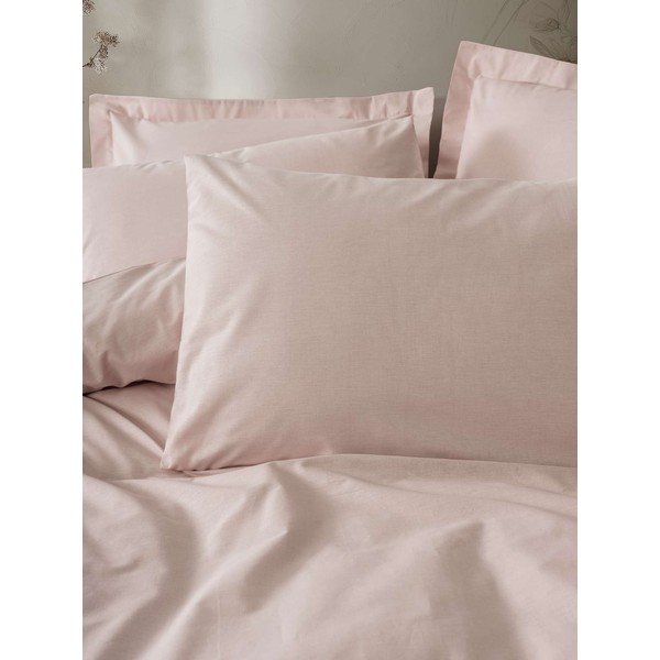 Set copripiumino e federa rosa polveroso per letto singolo 200x140 cm Plain  – Mijolnir-image-2