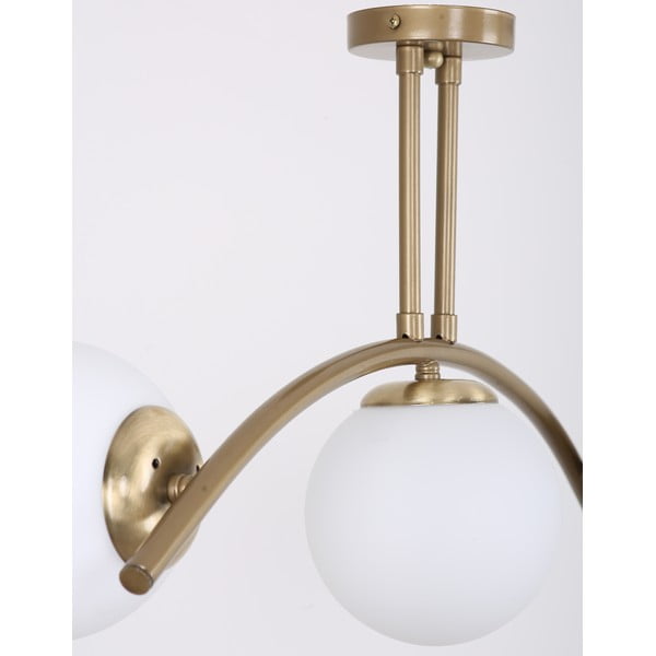 Lampada da soffitto con paralume in vetro bianco-dorato ø 15 cm Yay - Squid Lighting-image-1