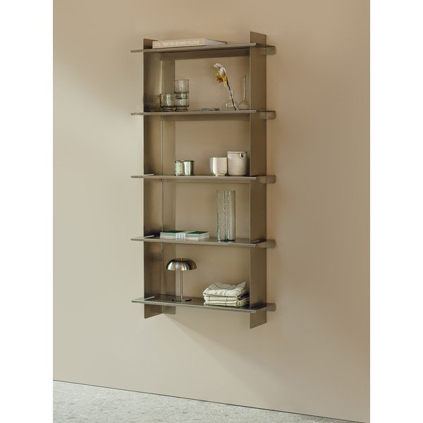 Mensola argentata in acciaio inox con ripiani multipli 70 cm Tivo Shelving Unit - 5-tier – noo.ma-image-2