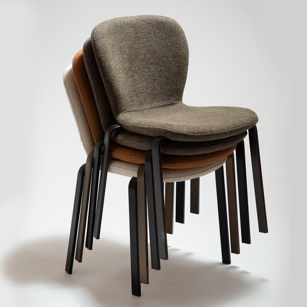 Sedia da pranzo marrone in imbottito Heap – DAN-FORM Denmark-image-1