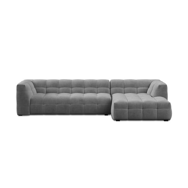 Divano angolare in velluto grigio, angolo destro Vesta - Windsor & Co Sofas