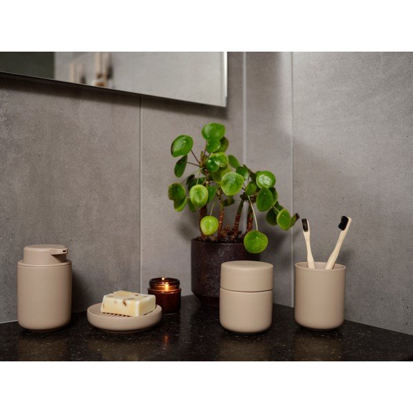 Portasaponetta beige in porcellana Ume – Zone-image-1