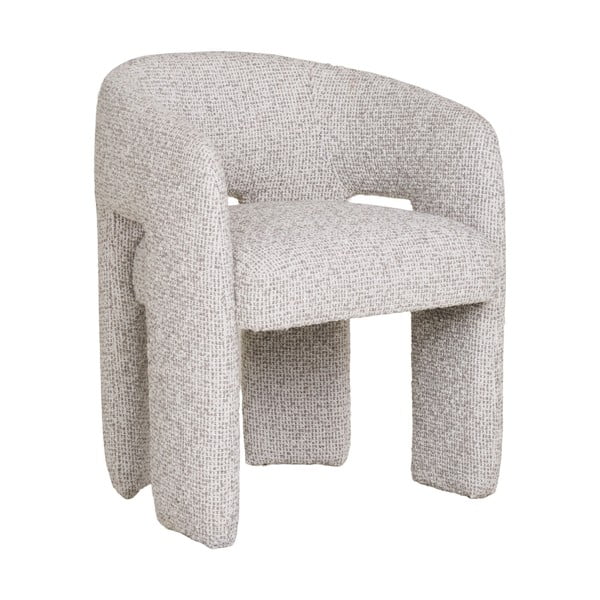 Sedia da pranzo grigio chiaro in imbottito con braccioli Monroe – House Nordic