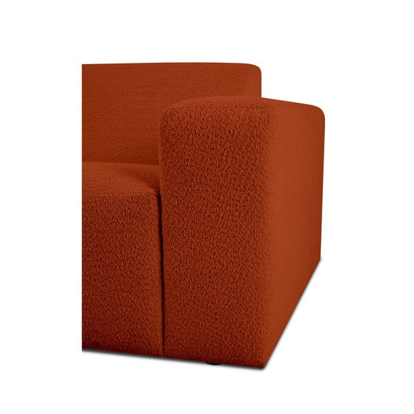 Divano angolare in tessuto bouclé color mattone (angolo sinistro) Roxy - Scandic-image-3