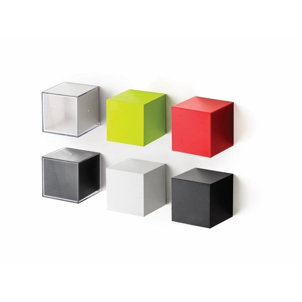 Bílá nástěnná krabička (uzavřená) s průhledným víkem Qualy Pixel Cube-image-4