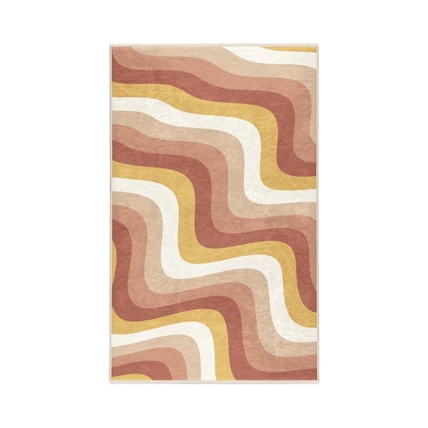 Tappeto giallo ocra e rosa polveroso lavabile 160x230 cm Creamy Strawberry Swirl – Mila Home