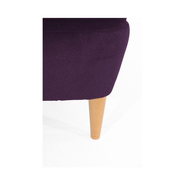 Poltrona viola con gambe marrone chiaro Clint Suede - Max Winzer-image-4