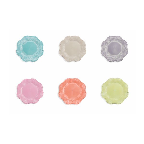 Sada 6 barevných talířů Villa d'Este Duchess,⌀ 34.5 cm