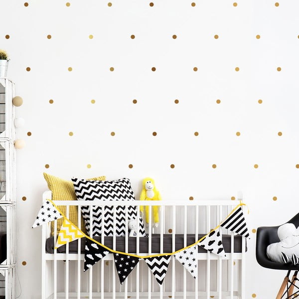 Set di adesivi per bambini per muro 100 pz 2x2 cm Golden Points – Ambiance-image-1
