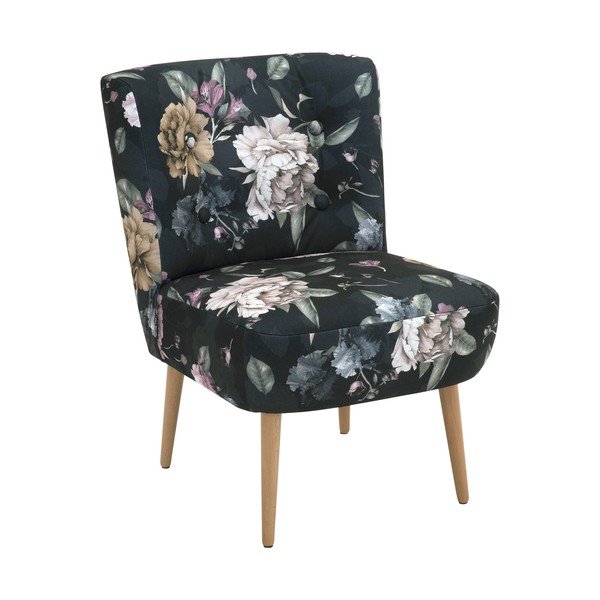 Poltrona a fiori blu scuro Fiona - Max Winzer
