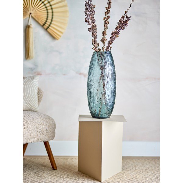 Vaso grigio in vetro fatto a mano (altezza totale 50 cm) Brock – Bloomingville-image-2
