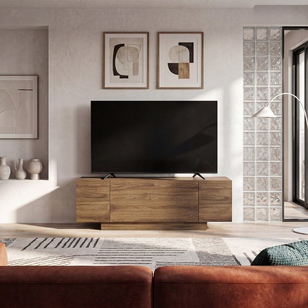 Mobile TV di colore naturale con effetto rovere 140x45x40 cm Victor – Marckeric-image-1