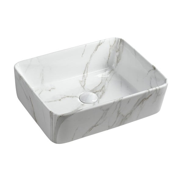 Lavabo bianco in ceramica 47,5x37,5 cm Dalma – Sapho