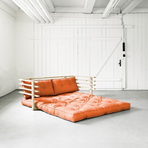 Rozkládací pohovka Karup Funk Natural/Orange-image-1