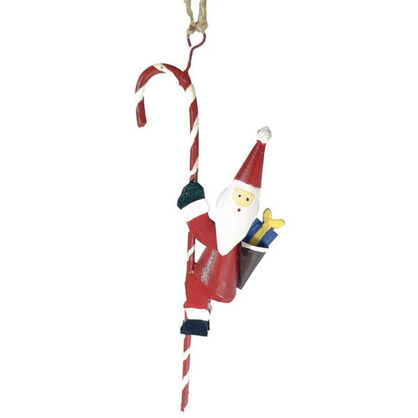 Decorazione natalizia appesa Santa Hanging on Candycane - G-Bork