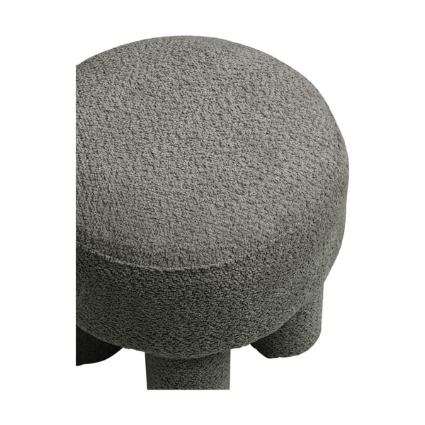 Poggiapiedi grigio scuro con rivestimento in ciniglia Canberra – House Nordic-image-3