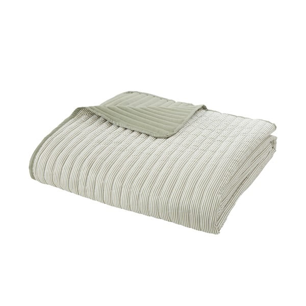 Copriletto verde con rivestimento trapuntato 220x230 cm Stripe – Catherine Lansfield