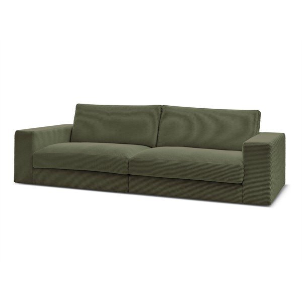 Divano verde con rivestimento in velluto a coste 274 cm Leonard – Bobochic Paris-image-3