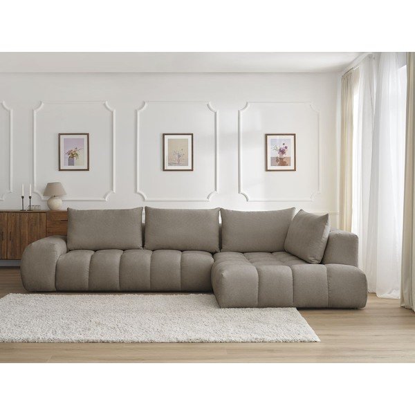 Divano angolare grigio-marrone Everest - Bobochic Paris-image-1