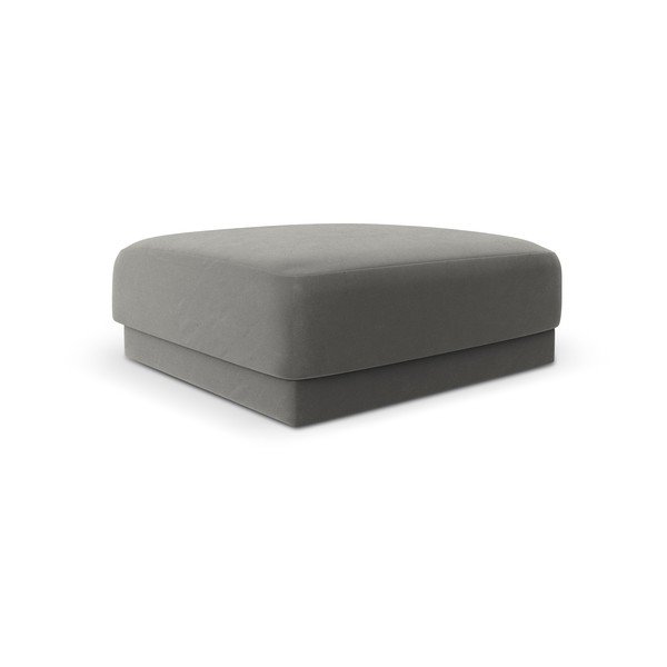 Sgabello in velluto grigio Miley - Micadoni Home