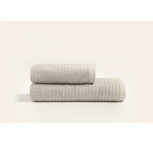 Asciugamani e teli da bagno in cotone beige in set di 2 pezzi - Foutastic