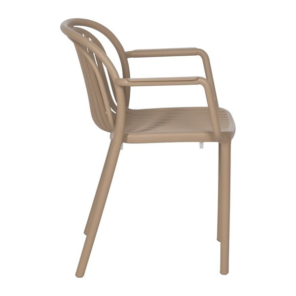 Sedia da pranzo beige in plastica impilabile Alia – Ixia-image-3