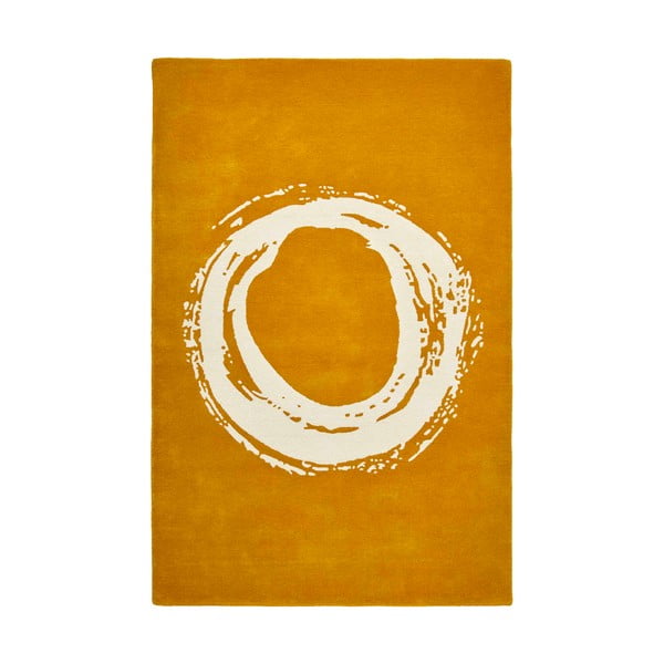 Tappeto di lana giallo senape Cerchio, 150 x 230 cm Elements - Think Rugs