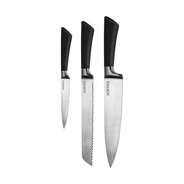Set di 3 coltelli, forbici, affilatore e supporto - Premier Housewares-image-1