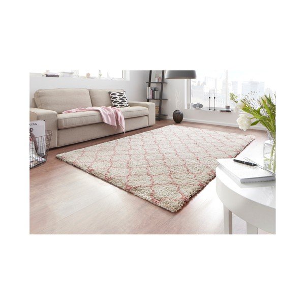 Tappeto crema e rosa Grace Creme Rose, 200 x 290 cm - Mint Rugs-image-2