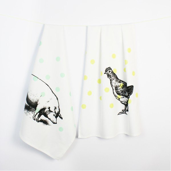 Set di 2 panni Dots - Blanc-image-1