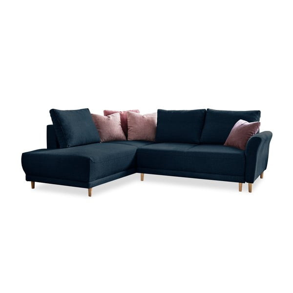 Divano letto angolare blu navy, angolo sinistro Lovely Annie - Miuform