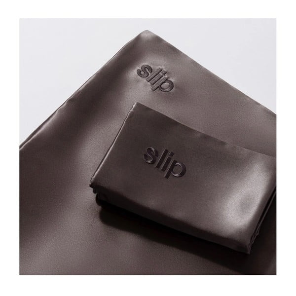 Federa per cuscino in seta 51x76 cm Charcoal – slip-image-3