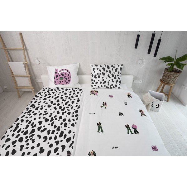 Biancheria da letto singola in cotone sateen 140x200 cm Cats Love Hot Coffee - Butter Kings-image-1