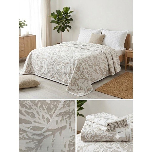 Copriletto beige 220x240 cm Iris – My House-image-3