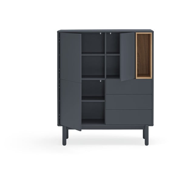 Cassettiera alta grigio scuro 100x120 cm Corvo - Teulat-image-4