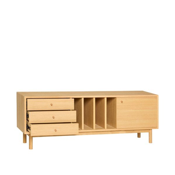 Credenza di colore naturale con effetto rovere 140x50x37 cm Nobby – Hübsch-image-4
